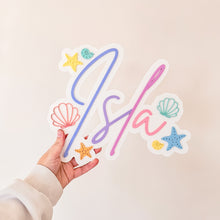 Load image into Gallery viewer, Double Layer Rainbow Name Plaque - Mermaid