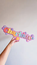 Load image into Gallery viewer, Triple Layer Rainbow Name Plaque - Floral
