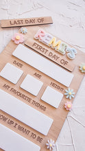 Load image into Gallery viewer, Floral Rainbow First / Last Day Board - Timber