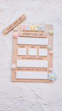 Load image into Gallery viewer, Floral Rainbow First / Last Day Board - Timber