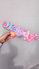 Load image into Gallery viewer, Triple Layer Rainbow Name Plaque - Floral