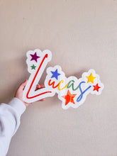 Load image into Gallery viewer, Double Layer Rainbow Name Plaque - Stars