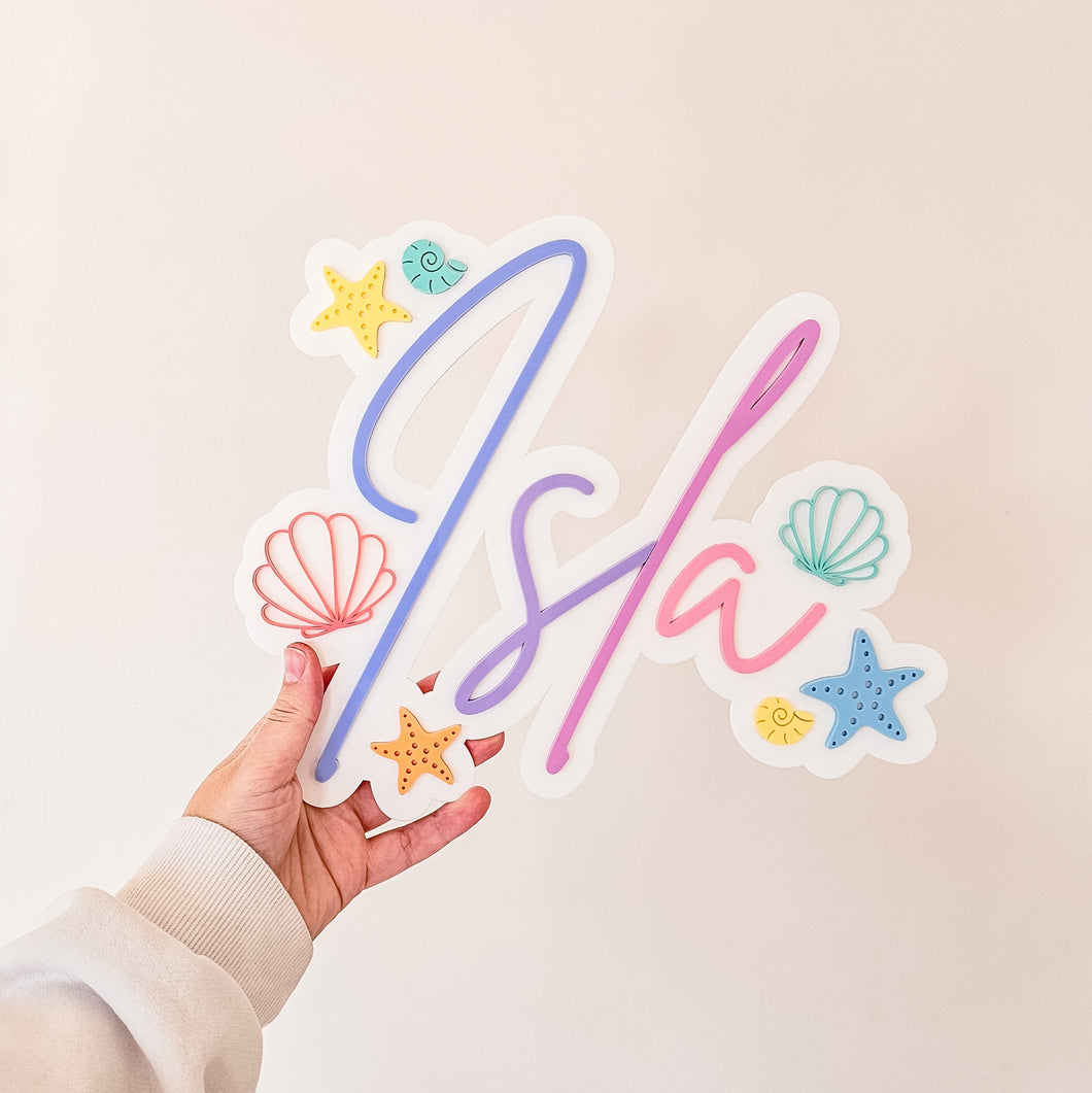 Rainbow Mermaid Name - Tilly Font