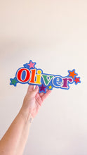 Load image into Gallery viewer, Triple Layer Rainbow Name Plaque - Stars
