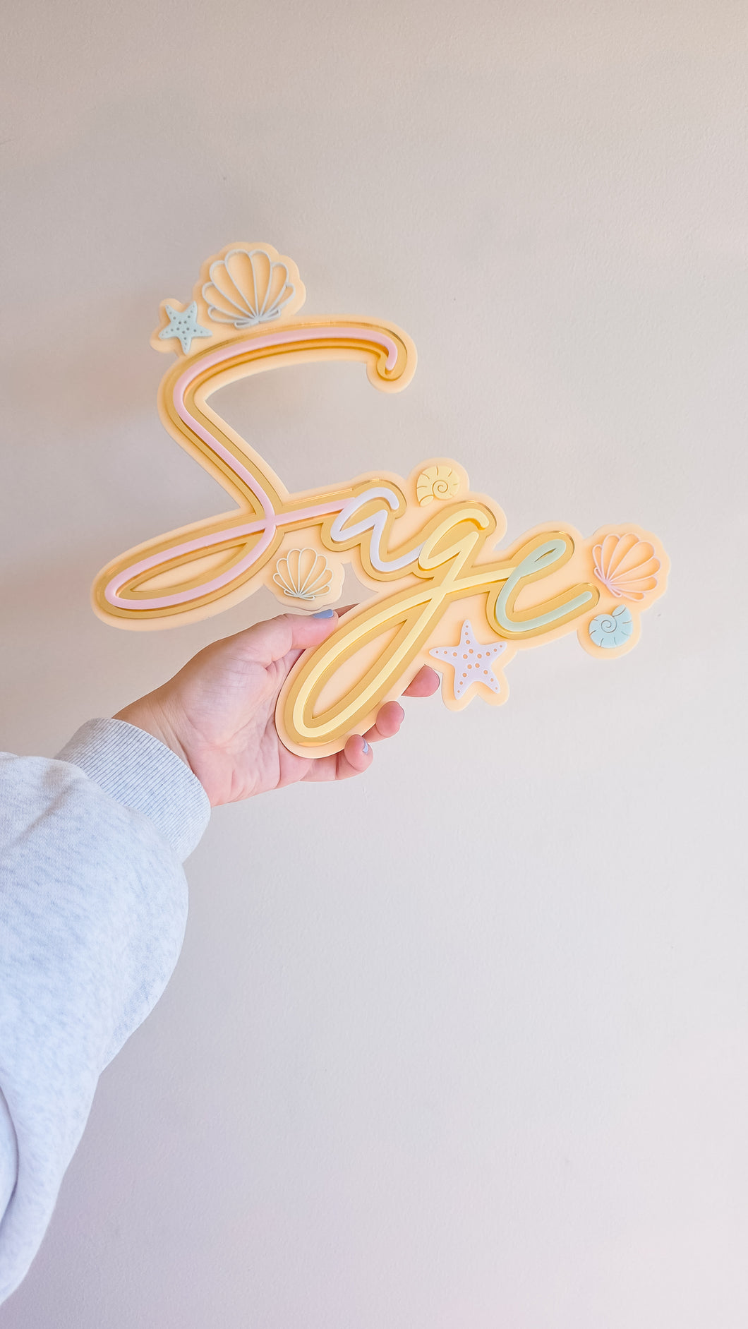 Triple Layer Rainbow Name Plaque - Mermaid