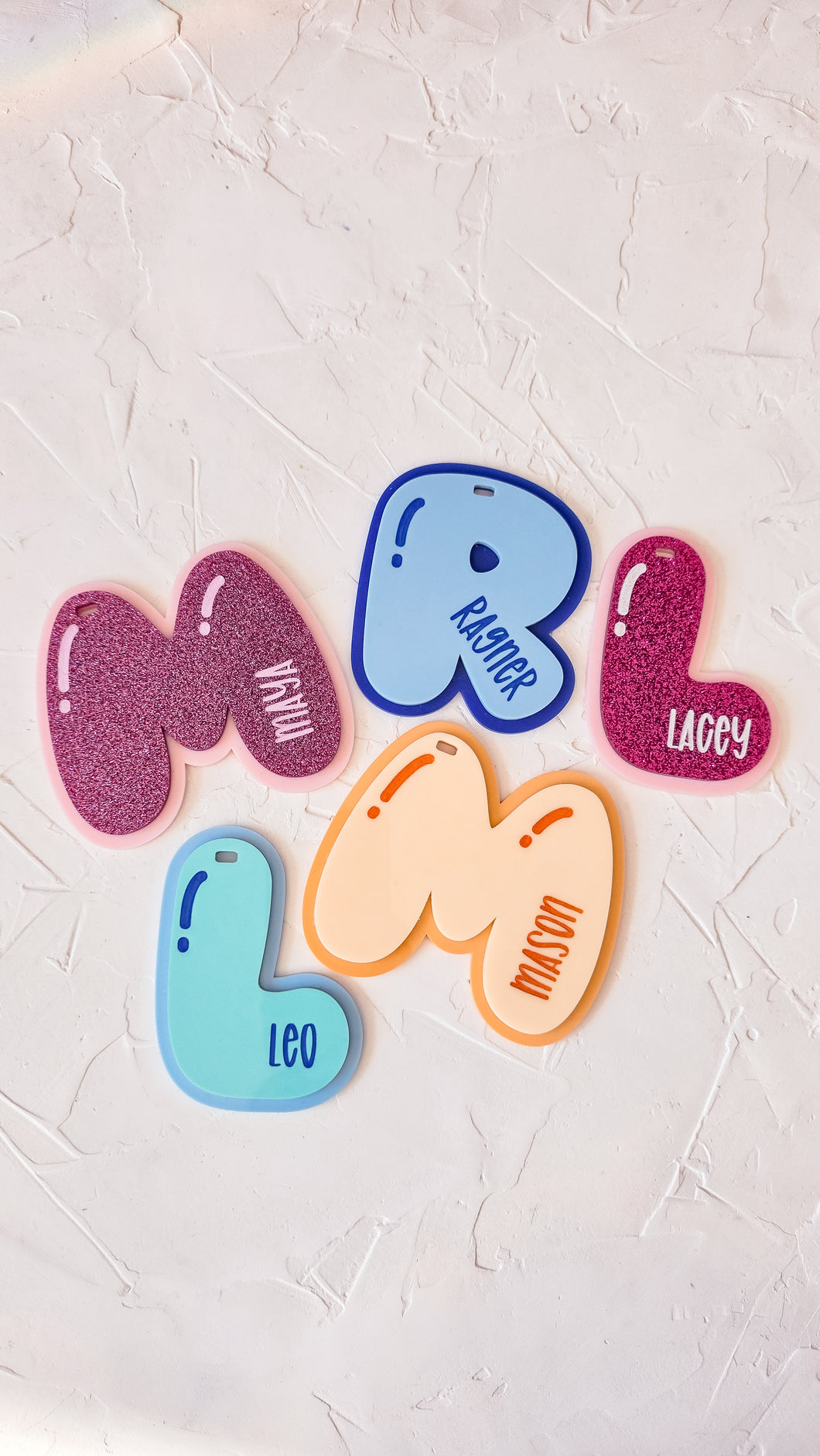 Bubble Letter Tags